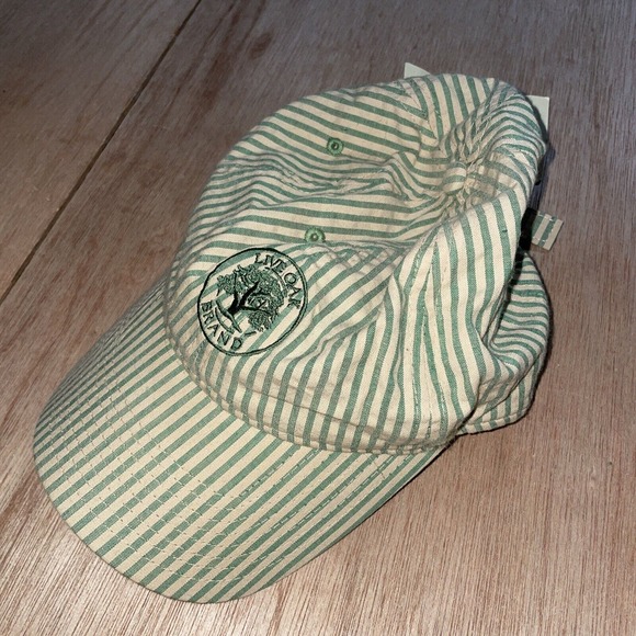 Live Oak Brand Green Pinstripe Strap Back Adult Cap‎ Hat - Picture 2 of 5
